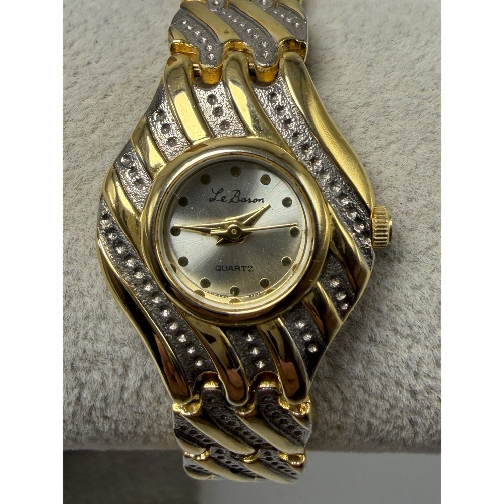 Le Baron New Battery Vintage Ladies Watch 22MM 7" Two Tone